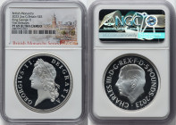 Charles III silver Proof "King George II" 5 Pounds (2 oz) 2023 PR69 Ultra Cameo NGC, Mintage: 606. British Monarchs series. First Releases. HID0980124...