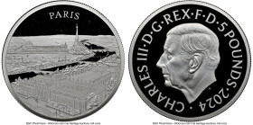 Charles III silver Proof "Paris" 5 Pounds (2 oz) 2024 PR70 Ultra Cameo NGC, KM-Unl. City Views series - Paris. HID09801242017 © 2024 Heritage Auctions...