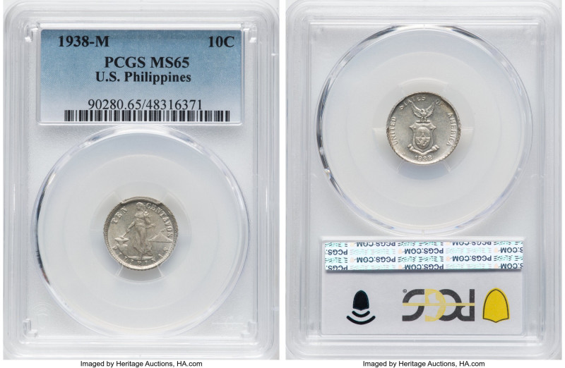 USA Administration Pair of Certified 10 Centavos 1938-M PCGS, 1) 10 Centavos - M...