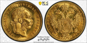 1915年 オーストリア フランツ・ヨーゼフ1世 1ダカット金貨 リストライク PCGS MS64 (41848581), KM# 2267, Schön# 1, Fr# 493-495, Gold 98.6%, 3.49g, 20.0mm, 雲上の女神でも知られるオーストリア皇帝フランツ・ヨーゼフ...