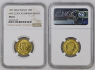 1929年 フランス 100フラン ESSAI エセー アルミブロンズ貨 NGC MS65 (5854938-005), N#178646, GEM# 287 4, Maz# 2539 a, Gad# 1143, VG# 5221 var, Aluminium Bronze, 3.38g, 21.2...