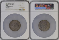 1661年 ドイツ ミュンスター 都市景観 ターラー銀貨 NGC AU58 (6342270-003), Silver, 17世紀のミュンスターの景観が一望できる銀貨です。直径は47mmもある大型サイズです。表は雲の上の聖パウロが祝福を与えている都市の景観、裏には5個の冠を載せた6種の紋章がデザイン...