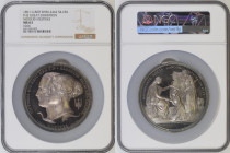 1851年銘 イギリス 万博記念メダル モダンリストライク NGC MS63 (6651289-002), 77.0mm, 1851年の万博を記念して作られたものをリストライクしたメダル。発行年は1900年代と考えられます。表面のヴィクトリア女王とアルバート王子の肖像は、ウィリアム・ワイオンによるデ...