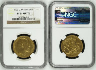 1902年 イギリス エドワード7世 2ソヴリン（ポンド）金貨 NGC PF61 Matte (3832384-010), KM# 806, Sp# 3967, Gold 91.6%, 15.98g, 28.4mm, 

エドワード7世の戴冠を記念して1902年に発行されたコインです。エドワード7世...