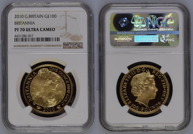 【4枚セット】2010年 イギリス ブリタニア金貨 4枚セット 全てNGC PF70UCAMの最高鑑定品となっております。

100ポンド NGC PF70...