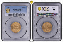 1927年 オランダ ウィルヘルミナ 10グルデン金貨 PCGS MS65+ (41448942), Gold 90.0%, 6.72g, 22.5mm,


 ウィルヘルミナはウィレム3世の後を継いだオランダ女王で、その後3代続いたオランダ女王の時代を導いた人物でした。

この肖像は女王の4番目の...