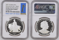 biddr - Galleria Auctions Tokyo, Online Auction 1, lot 1138. 2021年 イギリス  セントヘレナ ウナとライオン 1オンス銀貨 First Day of Issue NGC PF69 Ultra Cameo (631898...