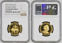 2022年 イギリス セントヘレナ 東インド会社 1モハールデザイン 1ポンド金貨 NGC PF70 Ultra Cameo (6885070-004), 99.9%, 11.66g, 26.0mm, 

2022年にセントヘレナから発行された1モハールデザインの金貨です。セントヘレナからモハール金...
