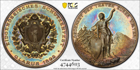 1892年 スイス 射撃祭銀メダル グラールス PCGS SP64(47446113), 発行枚数3,375枚, R808b, 45.0mm, 

射撃祭シリーズの1892年版です。虹色のトーンが非常に美しく、銀貨の夢と魅力がこの1枚に詰め込まれているようです。PCGSの鑑定では準TopPopに位置...