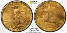 1928年 アメリカ セントゴーデンス 20ドル金貨 PCGS MS66+ (46903266), KM# 131, Gold 90.0%, Copper 10.0%, 33.43g, 34.1mm, 

1928年のセントゴーデンス金貨です。8,816,000枚発行された中で同年号ではMS67+が...
