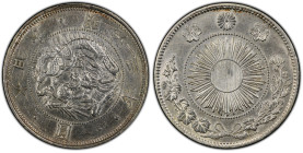 明治3年(1870年) 日本 旧1円銀貨 有輪 正貝円 PCGS Cleaned-AU Detail (48456638), Y#5, JNDA#01-9, Silver 90.0%, 26.96g, 38.58mm, 

加納夏雄がデザインした旭日と竜のデザインが特徴的な旧1円銀貨です。主に貿易用...