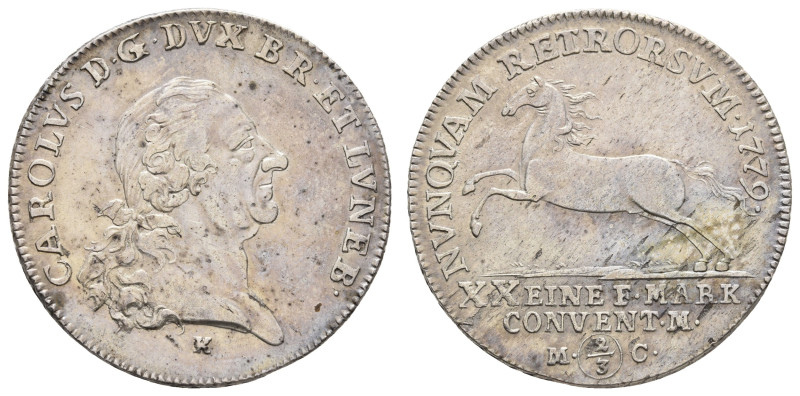Deutschland bis 1800 Braunschweig-Wolfenbüttel Herzogtum
 2/3 Taler, 1779, Karl...