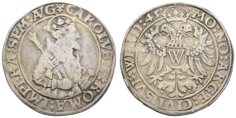 Deutschland bis 1800 Donauwörth Stadt
 Taler, 1545, mit Titel Karl V., Dav. 917...