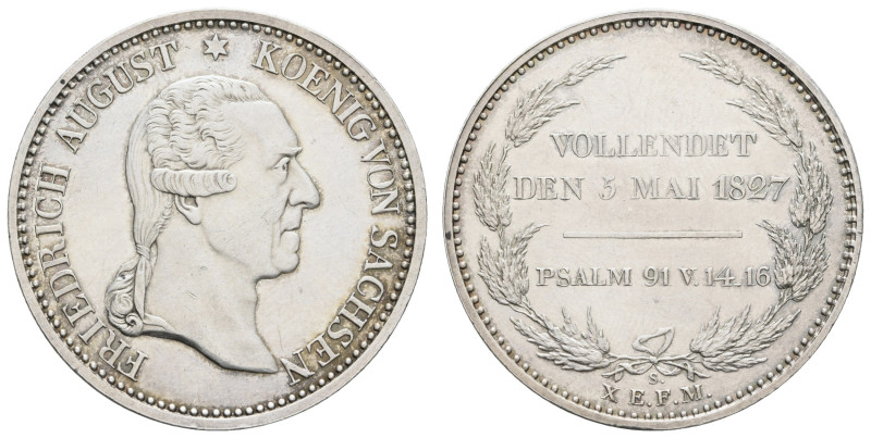 Deutschland 1800-1871 Sachsen
 Taler, 1827, Friedrich August I., auf seinen Tod...