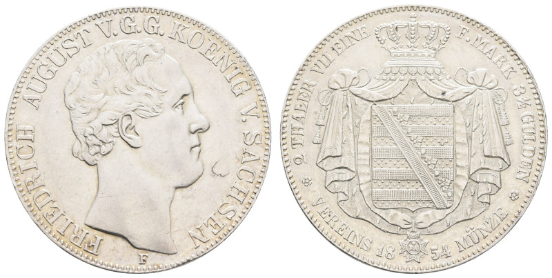 Deutschland 1800-1871 Sachsen
 Doppeltaler, 1854, Friedrich August II., AKS 94 ...