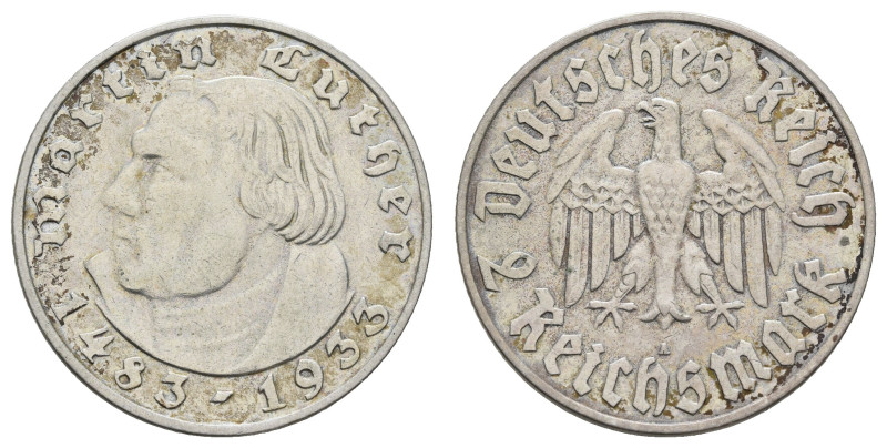 Münzen Drittes Reich
 2 Reichsmark, 1933, A, Martin Luther, Kr. ss., J. 352