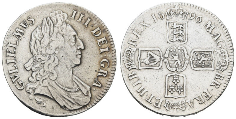 Europa und Übersee Grossbritannien
 Crown, 1696, William III., Spink 3470, gere...