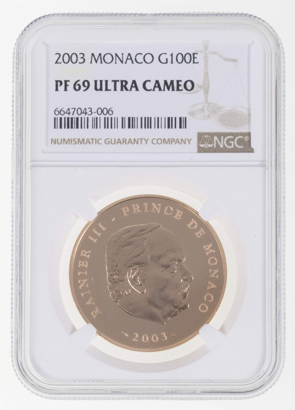 Europa und Übersee Monaco
 100 Euro, Gold, 2003, Rainier III., Fb. 37, NGC PF 6...