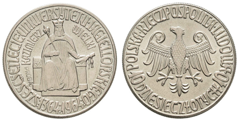 Europa und Übersee Polen
 10 Zloty, 1964, Probe, zum 600-jährigen Bestehen der ...