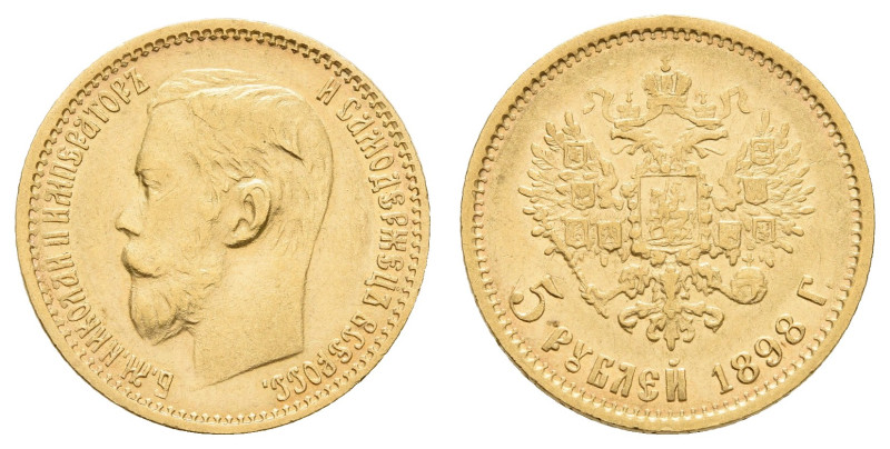 Europa und Übersee Russland Kaiserreich bis 1917
 5 Rubel, Gold, 1898, Nikolaus...