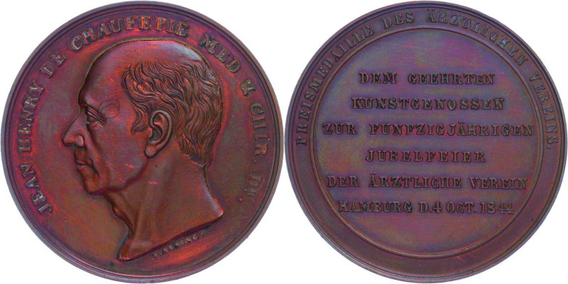 Medaillen Medaillen Deutschland vor 1900
 Hamburg, Bronzemedaille (Dm. ca. 43mm...