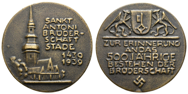 Medaillen Medaillen III. Reich
 Stade, Bronzegussmedaille (32,5g, 38,8mm), 1939...