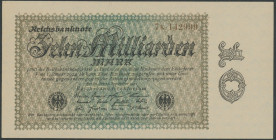 Banknoten Deutsche Reichsbanknoten 1874-1945
 Weimarer Republik, 10 Mrd. Mark 15.9.1923, 4 Varianten, Ro. 113a, b, c, und 113 Firmendruck ohne Fasere...