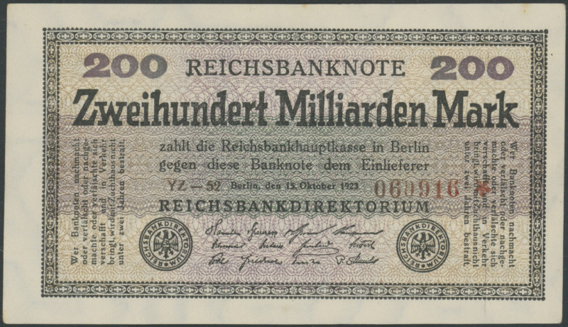 Banknoten Deutsche Reichsbanknoten 1874-1945
 Weimarer Republik, 200 Mrd. Mark ...