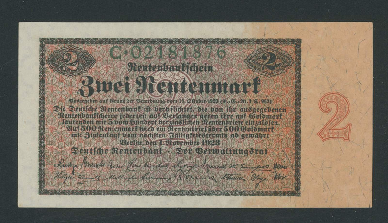 Banknoten Deutsche Reichsbanknoten 1874-1945
 Weimarer Republik, Deutsche Rente...