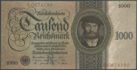 Banknoten Deutsche Reichsbanknoten 1874-1945
 Weimarer Republik, 100 Reichsmark 11.10 1924 Udr. B/ Ser. C und 1000 Reichsmark 11.10.1924 Udr. R/ Ser....