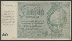 Banknoten Deutsche Reichsbanknoten 1874-1945
 III. Reich, Notausgaben im Frühjahr 1945, Reichsbankstelle Graz, Linz und Salzburg, 50 Reichsmark, 30.0...