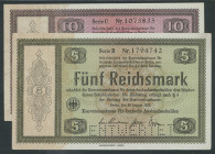 Banknoten Deutsche Reichsbanknoten 1874-1945
 Konversationskasse für Auslandsschulden, Ausgabe 1933 und 1934, 4 Noten: 5 und 10 Reichsmark 28.8.1933 ...