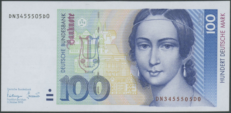 Banknoten Geldscheine Deutsche Bundesbank
 100 Deutsche Mark 1.10.1993, Ser. DN...