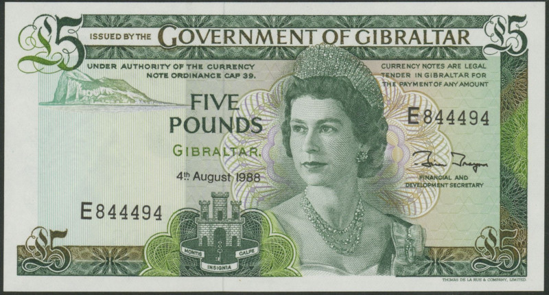 Banknoten Banknoten Europa
 Gibraltar, Government of Gibraltar, 5 Pounds 4.8.19...