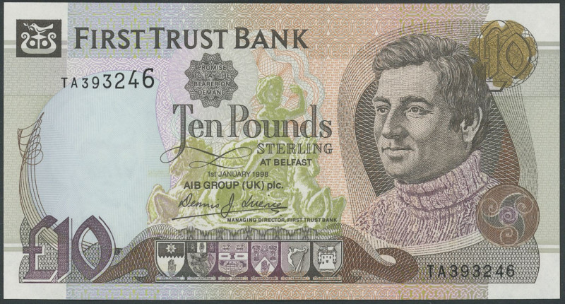 Banknoten Banknoten Europa
 Nordirland, First Trust Bank, 10 Pounds 1.1.1998, P...