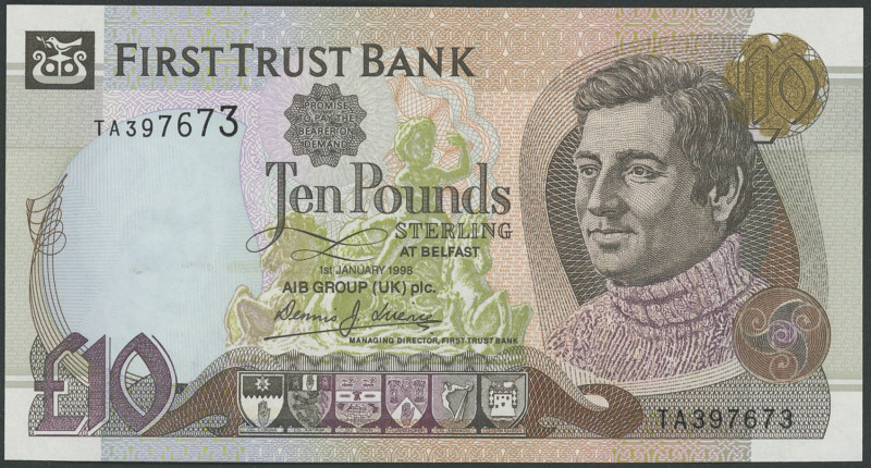 Banknoten Banknoten Europa
 Nordirland, First Trust Bank, 10 Pounds 1.1.1998, P...