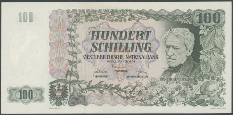 Banknoten Banknoten Europa
 Österreich,100 Schilling 3.1.1949, 2. Auflage, KN 5...