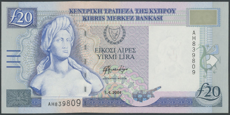 Banknoten Banknoten Europa
 Zypern, 20 Pounds 1.4. 2004, P. 63c, I-/ unc