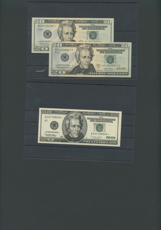 Banknoten Sammlungen Papiergeld
 USA, Sammlung zu 20 Dollars ab 1985-2017, mit ...