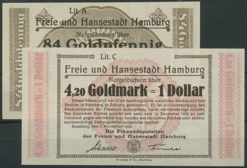 Banknoten Notgeld Scheine
 Hamburg (Ham/Ham) Finanzdeputation der Freien und Ha...