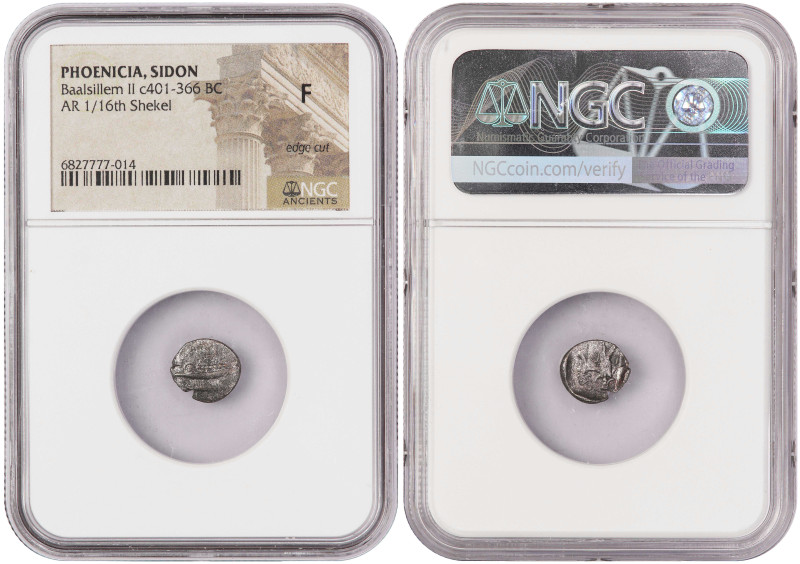 Phoencia Sidon 1/16 Shekel 401-366 BC. NGC F

Phoenicia, Sidon AR 1/16 Shekel....