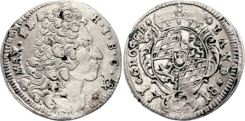 German States Bavaria 3 Kreuzer 1718

KM-383, N# 39632; Silver; Maximilian II ...