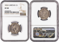 Great Britain Shilling 1836. NGC XF 40