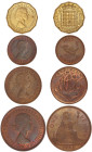 Great Britain 3 Pence, Penny, Half Penny, Farthing 1953. 4 pcs