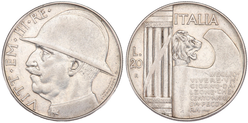 Italy 20 Lire 1928 R 

KM-70; King: Vittorio Emanuele III (1900-1946); Silver ...