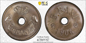 Romania 5 Bani 1906-B. PCGS MS-64 BN