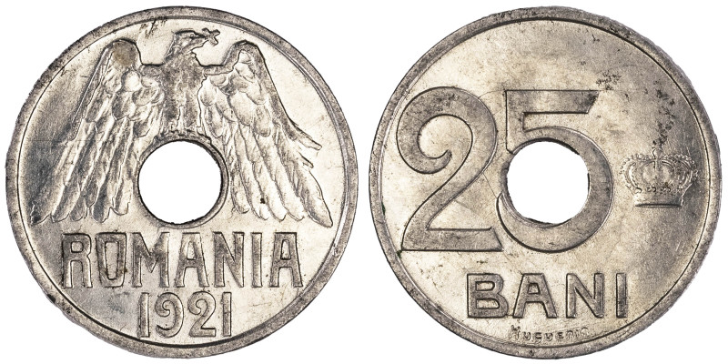 Romania 25 Bani 1921 Lustrous

KM-44; Lustrous virtually UNC piece