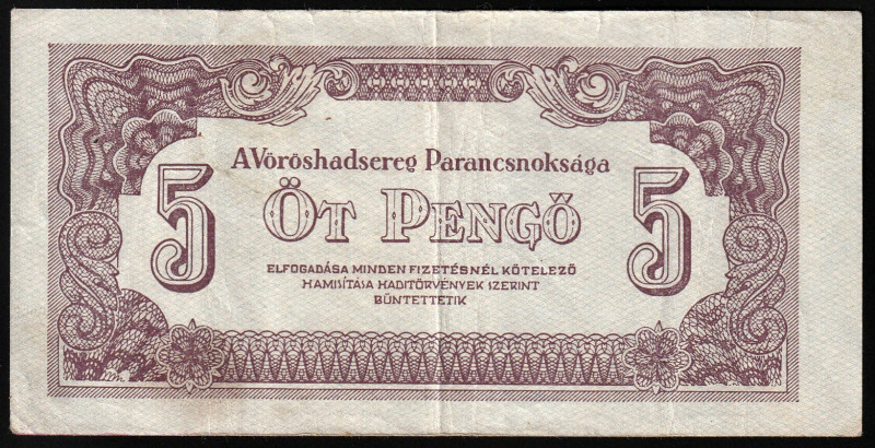 Hungary 5 Pengo Russian Army Occupation 1944

P-M4; VF