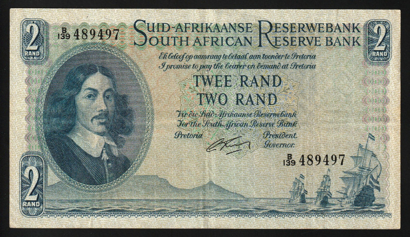 South Africa 2 Rand 1962-65

P-105b; # B139-489497; XF