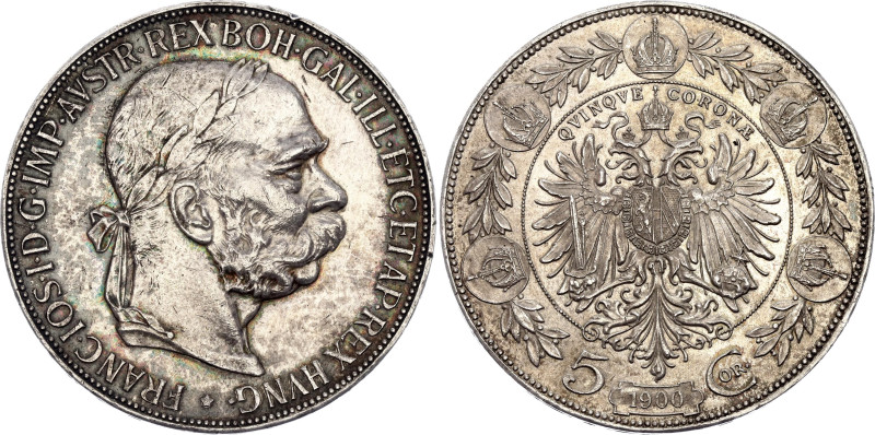 Austria 5 Corona 1900

KM# 2807, N# 11558; Silver 23.95 g.; Franz Joseph I; UN...